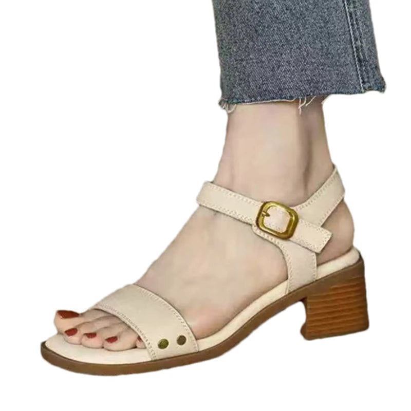 Women's Sandals Sexy High Heels Shoes for Woman Elegant Chunky Shoes New Pumps Party Flip Flops Dress Retro Mujer De Zapatos