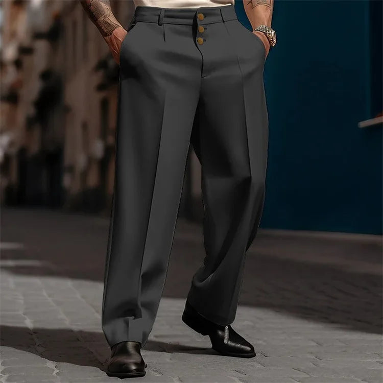 Men Fashion Business Pants Loose Casual Social Trousers Comfortable Straight Formal Pants Joggers Wide Long Pants Male Clothes