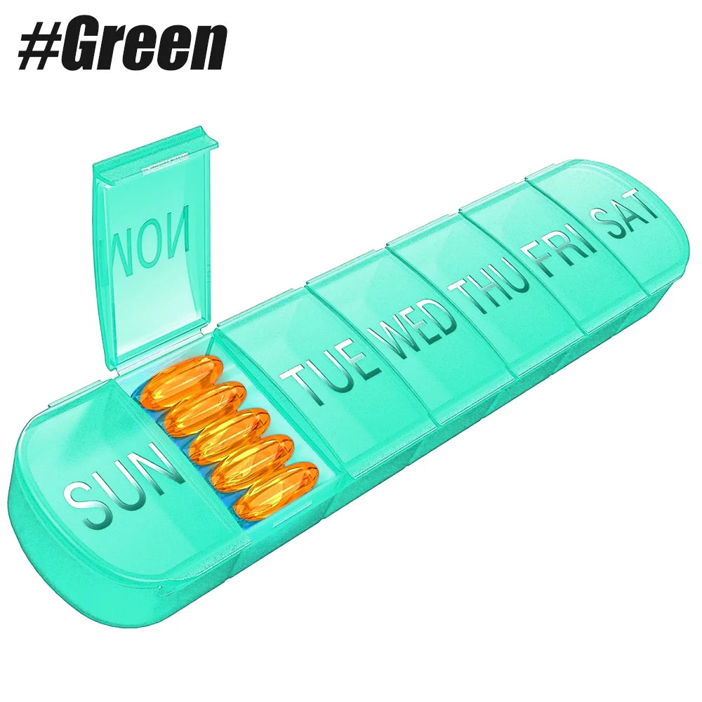 1PCS Pill Organizer Large,Weekly Medicine Pills Organizer Pill Box Travel, 7 Day Pill Case for Big Vitamin Supplements Fish Oil