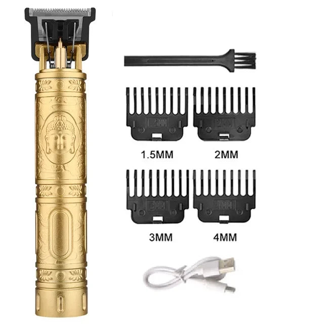 T9 Vintage Hair Clipper Professional Electric Rechargeable Barber Trimmer Cordless Trimmer Type-c Zero Gapped Cutting Barber