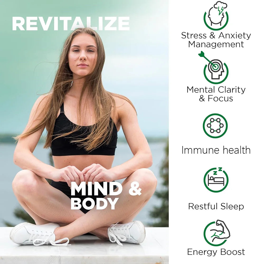 Ashwagandha Supplement- Supports Brain and Memory, Improves Focus, Stamina, Improves Mood and Sleep - 120 Capsules