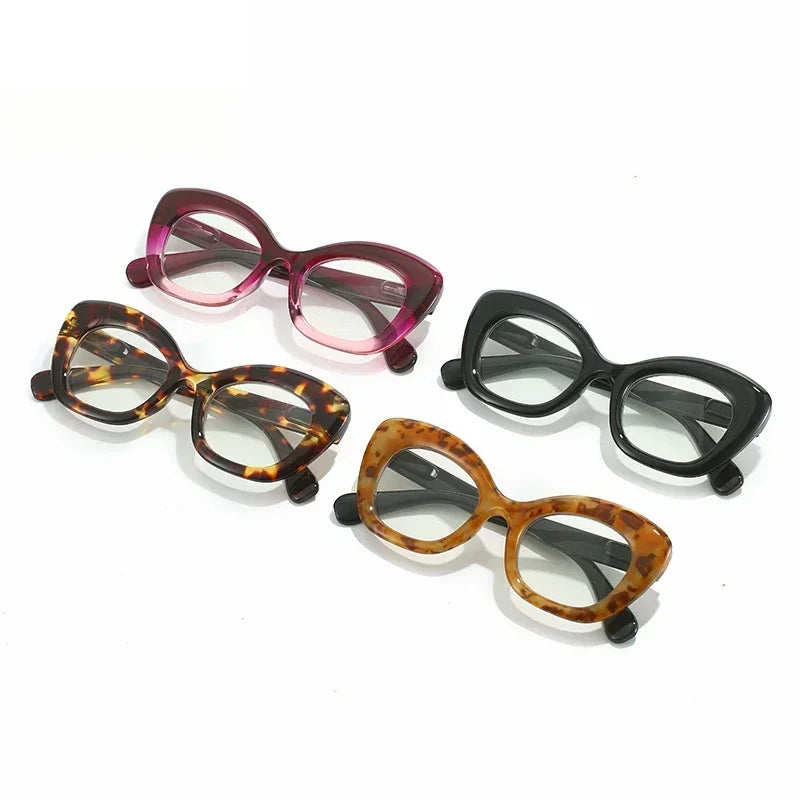 Women Retro Large Frame Reading Glasses Men Anti-blue Fashion High-definition Presbyopia Eyewear Vintage Far Sighted Eyewear