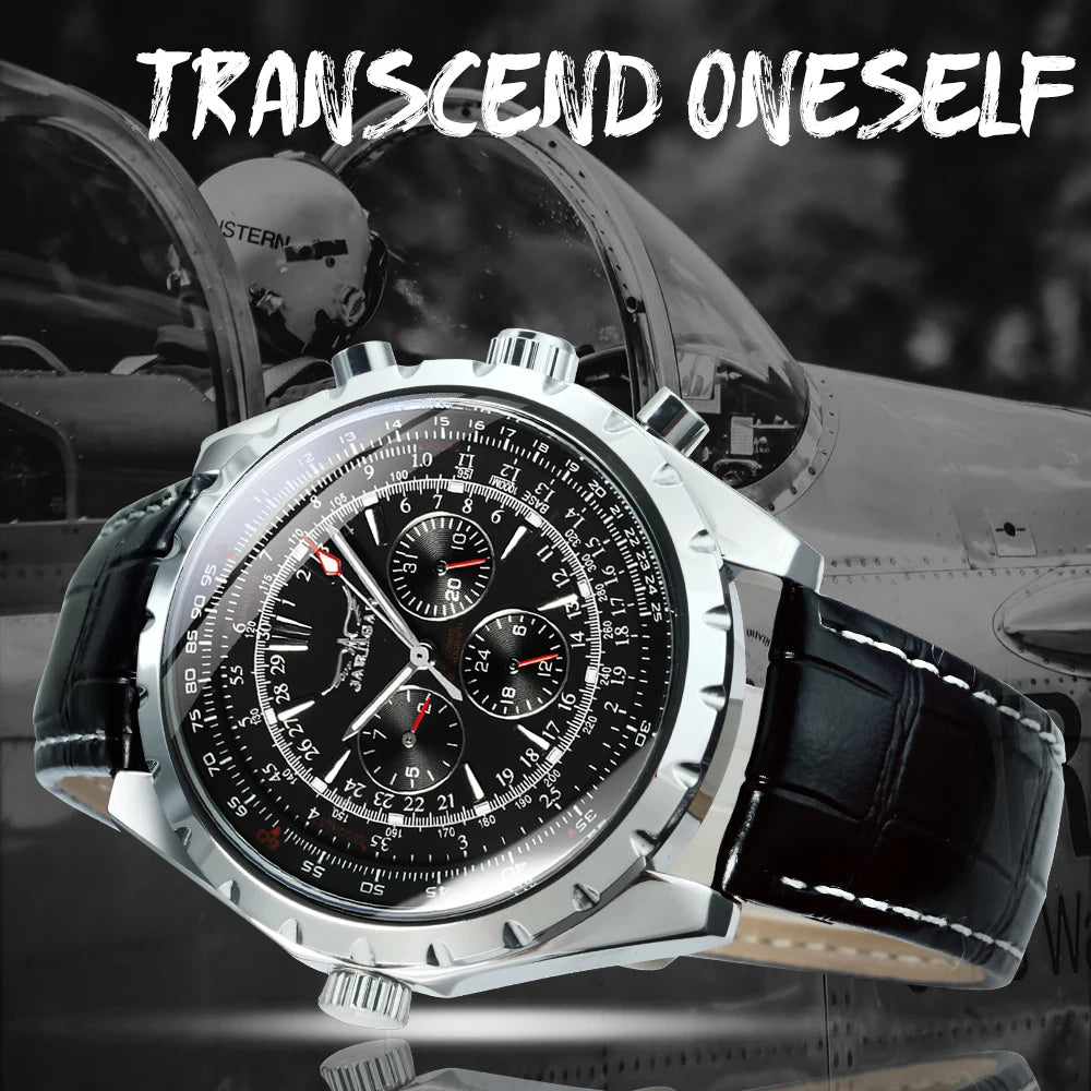 JARAGAR Sports Mens Watches Top Brand Luxury Automatic Mechanical Watch for Men Casual Leather Steel Strap Military Wristwatches