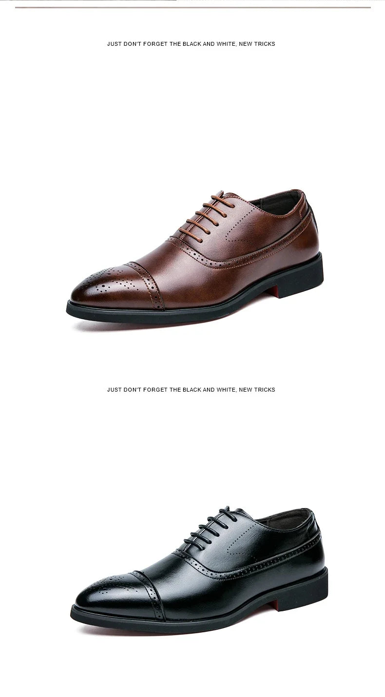 Luxury Men Dress Shoes Fashion Casual Business Shoes Retro Party Banquet Shoes for Men Carved Lace-up Brogue Wedding Shoe Size48