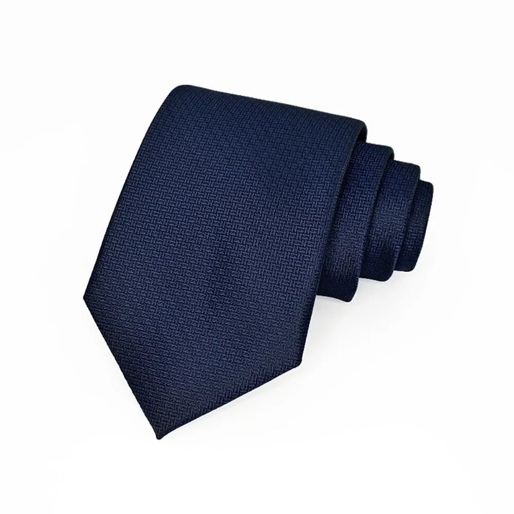 8cm Width Striped Neck Ties Solid Color Trendy Gentlemen Mens Necktie Black Gray Elegant Men's Wedding Tie Clothing Accessories