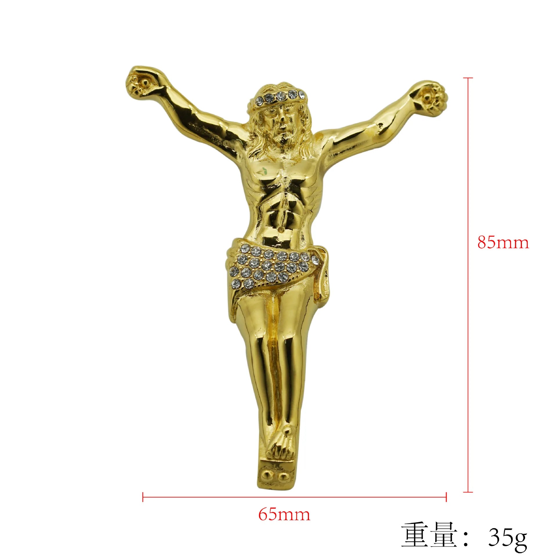 New Religious Jesus Cross Necklace for Men Fashion Gold Color Cross Pendent with rhinestone Jewelry Gifts for Men Pendant