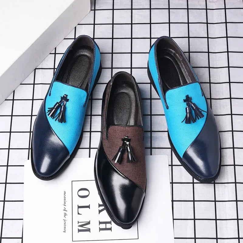Mens Dress Shoes 2026 New Casual Leather Shoes Men Business Dress Leather Shoes Trend Versatile  Loafers  Pointed Toe Slip-On