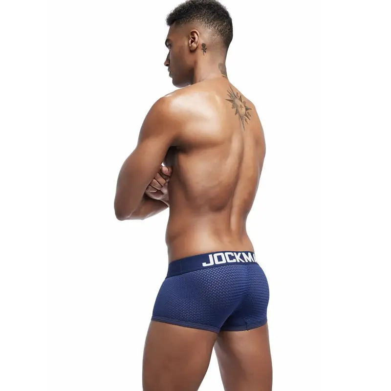 JOCKMAIL Men Underwear Boxes Mesh Quick Drying Ice Silk Breathable Youth Fashion Calzoncillos Sexy Am Gosteren Killer Sansursuz