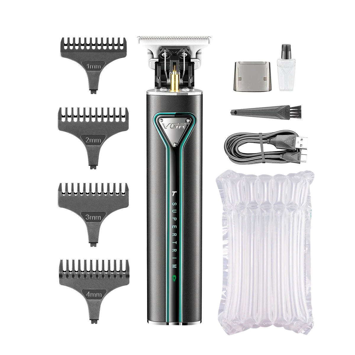 VGR Hair Clipper T9 Hair Trimmer Professional Hair Cutting Machine Metal Wireless Electric Rechargeable Clippers for Men V-009