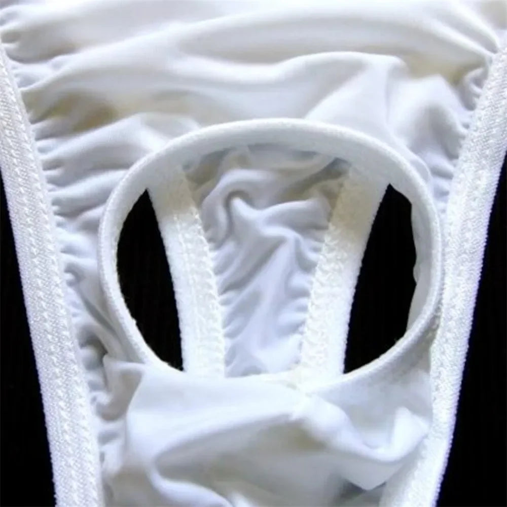 Translucent Nylon Thong Men Jockstrap Gay Lingerie Cock Hole Mens String Bikini Homme Men's Erotic Tanga Gay Wear