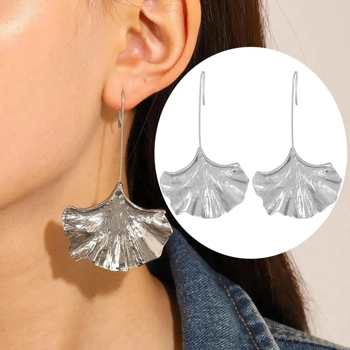Stainless Steel Wrinkled Gold Color Earrings For Women Metal Earing Jewelry 2026 Trending Vintage Round Square Heart Earrings