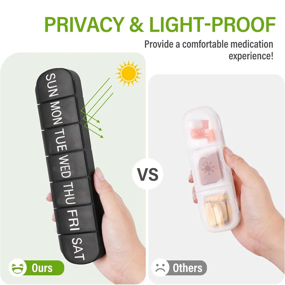 1PCS Pill Organizer Large,Weekly Medicine Pills Organizer Pill Box Travel, 7 Day Pill Case for Big Vitamin Supplements Fish Oil