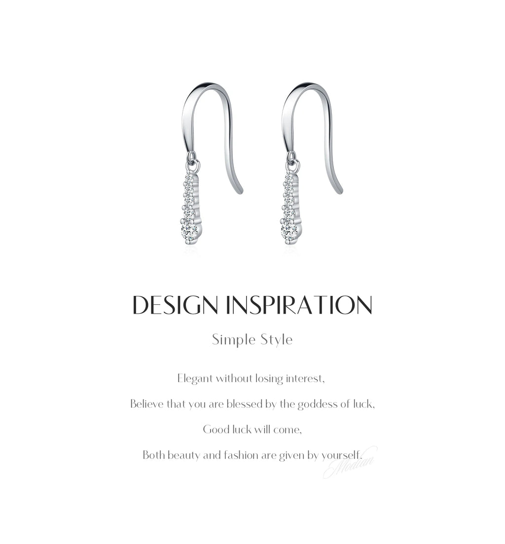 MODIAN D Color Moissanite Dangle Dangle 925 Sterling Silver Fashion Dazzling Fashion Water Drop Earrings For Women Fine Jewelry