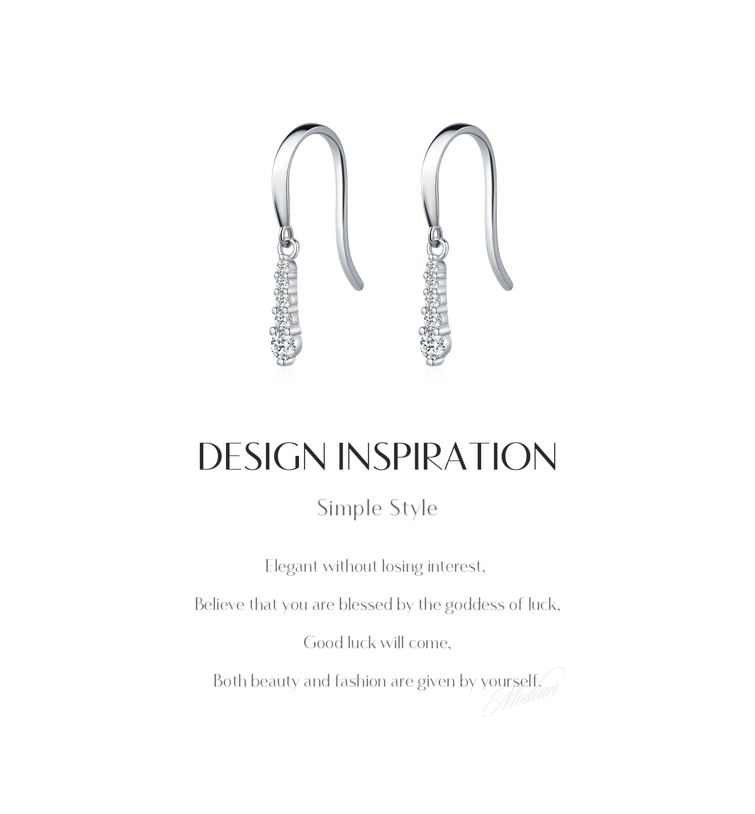MODIAN D Color Moissanite Dangle Dangle 925 Sterling Silver Fashion Dazzling Fashion Water Drop Earrings For Women Fine Jewelry