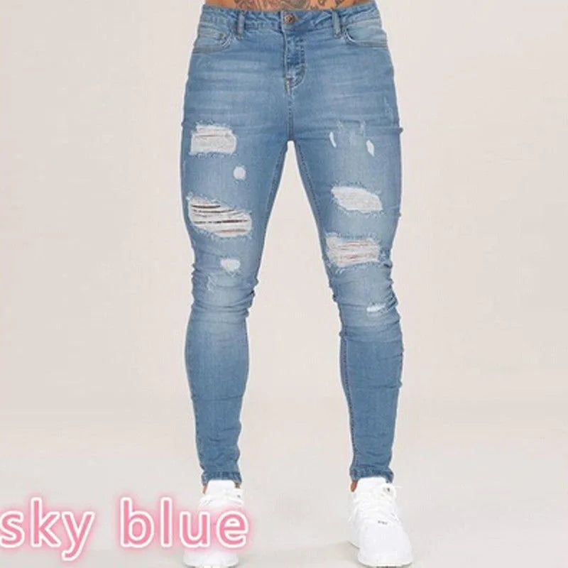 Men Pants Fashion Men Casual Pants Stretch Jeans Skinny Work Trousers Male Vintage Wash Plus Size Jean Slim Fit for Men Clothing
