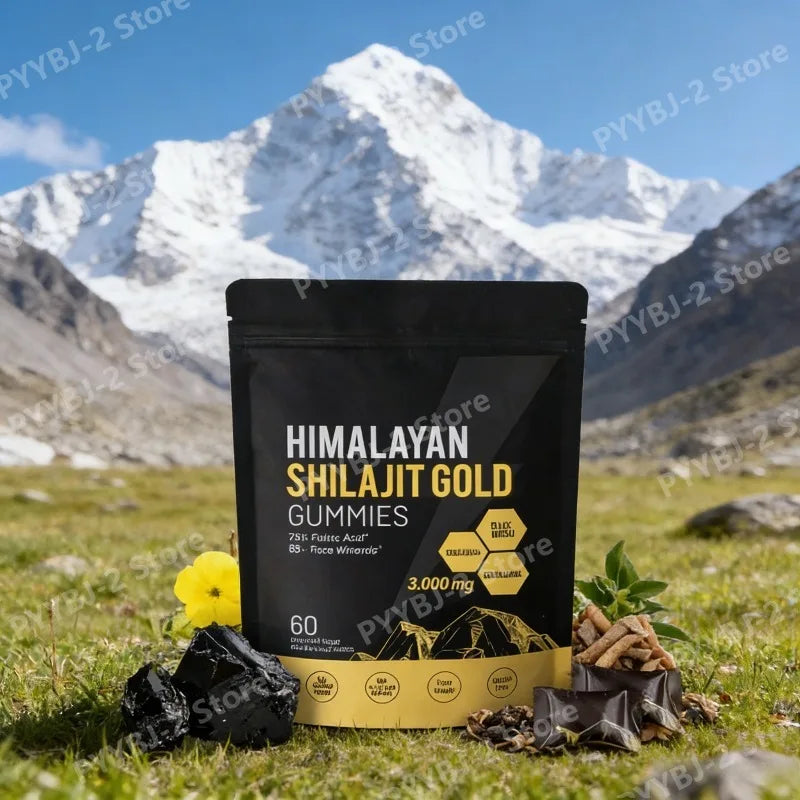 Pure Himalayan Shilajit Gummies Supplements Contain 3000mg xilaizhi & 85+ Trace Minerals Daily health support 60 Pieces