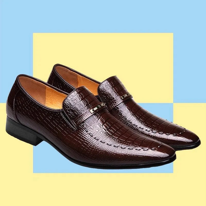 Shoes Luxury Mens PU Leather Pattern Men Business Dress Shoes Casual Social Shoe Male Wedding Footwear Zapatos Hombre 2023