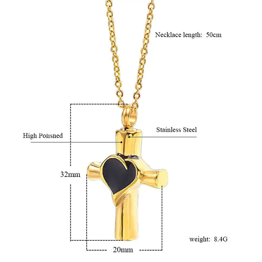Cremation Jewelry Cross Urn Necklaces for Ashes for Women for Men Cross Memorial Keepsake Urn Pendant