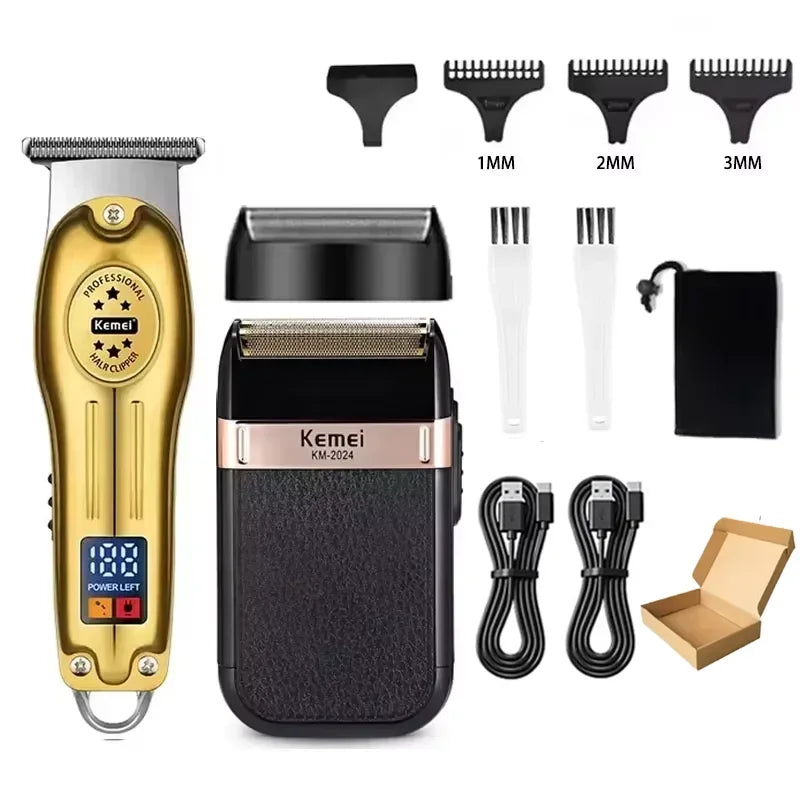 Kemei Hair Clippers Beard Clipper Rechargeable Men's Shaver Electric Hair Trimmer Kit Men KM-2628 KM-678 KM-2024 Hair Clipper