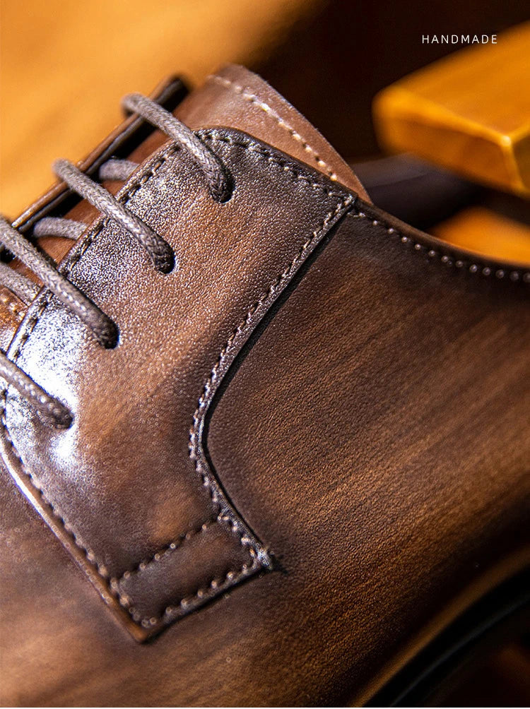 Leather Shoes for Men Luxury Business Men's Shoes High Quality Casual Oxford Dress Shoes Male Lace-Up Office Wedding Formal Shoe
