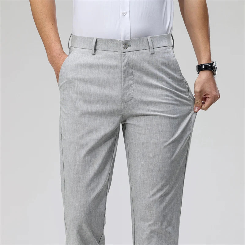 Men's Casual Pants: Breathable & Lightweight for Summer Comfort Business Casual Men's Work Trousers
