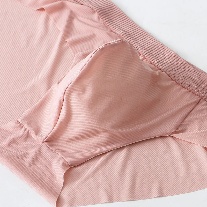 3Pieces/lot Breathable Low Waist Men's Ice Silk Briefs Seamless Shorts Sexy Underwear
