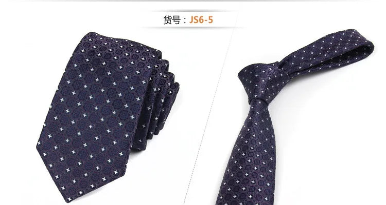 Fashion Ties for Men Accessories 6cm Fashion Business Wedding Classic Silk Tie Blue Black Red Men's Skinny Narrow Retro Necktie
