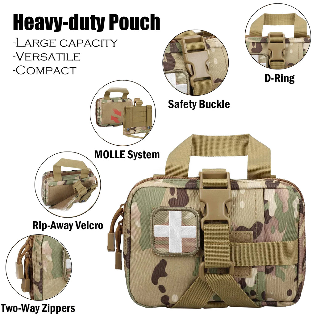 Upgrade Tactical EMT Pouch Rip Away Molle Medical kit IFAK Tear-Away First Aid Kit Travel Outdoor Hiking mergency Survival Bag