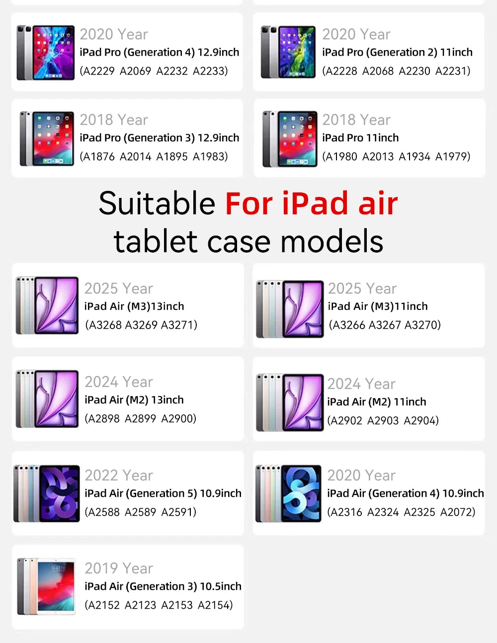For iPad Backlight Keyboard Case For iPad 10.2 9 8 7th Gen iPad 10th Air 3 10.5 Pro Air 4th 5th 10.9 Pro 11 12.9 9.7 5 6th Cover