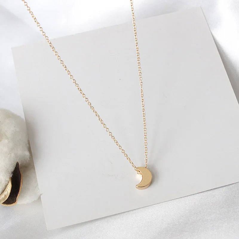 FSUNION 2025 New Fashion Choker Gold Color Silver  Chain Star Heart Moon Pendants Necklace For Women Jewelry Gifts