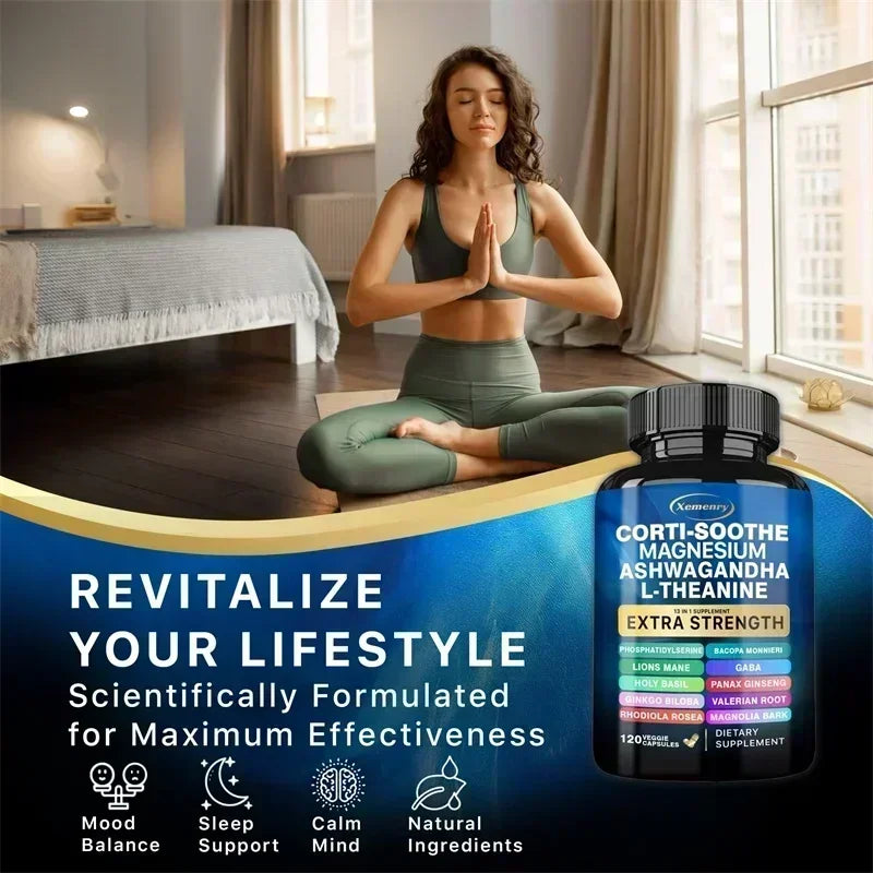 Corti-Soothe Supplement - Supports Adrenal Health, Regulates Cortisol, Promotes Relaxation, Increases Energy Levels - 120pcs