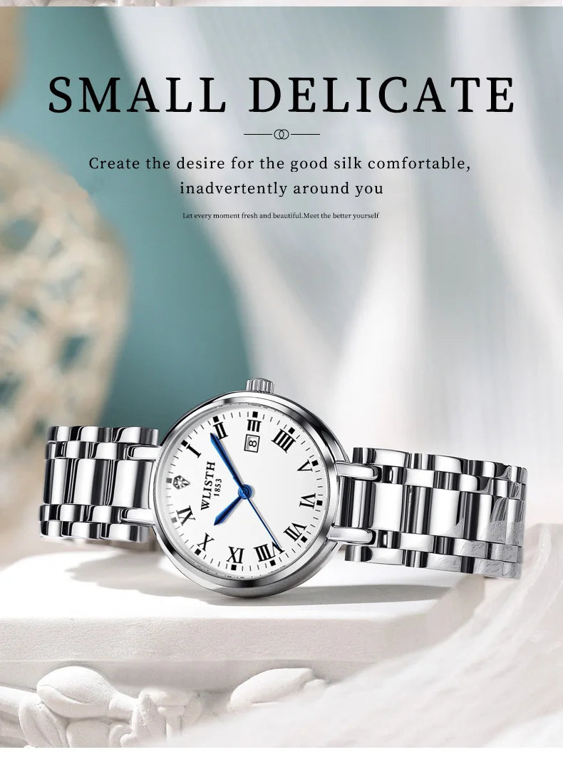 Watches for Women Stainless Steel Modern Hand Clock Female Gifts Luminous Waterproof Ladies Wristwatches for Women Montre Femme