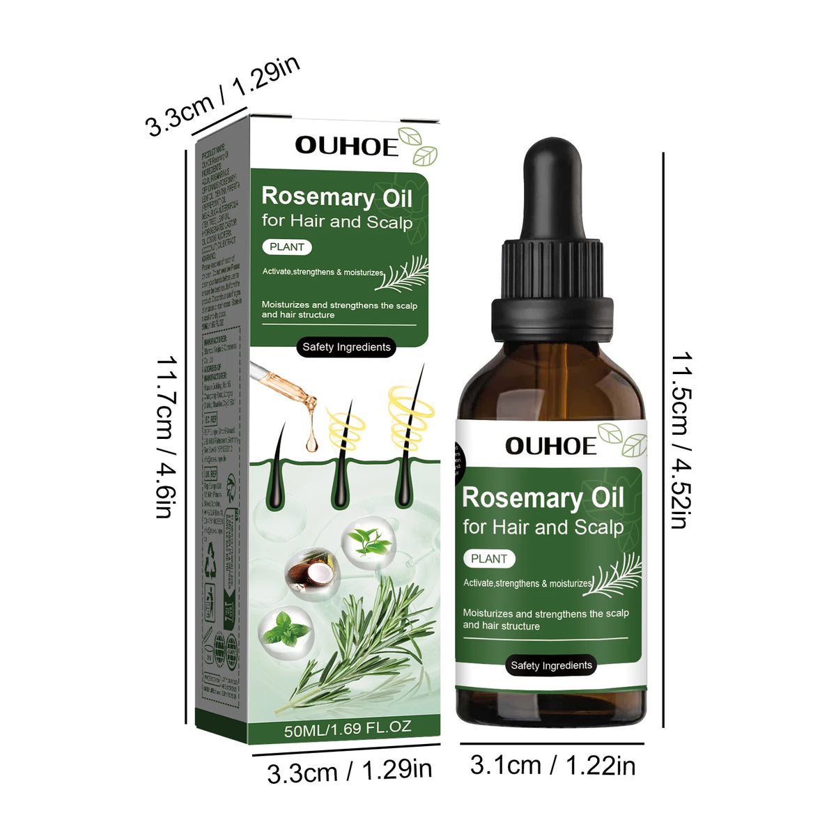 Rosemary Oil Hair Scalp Essential For Improve Hair Loss Repairing Damaged Hair Root Scalp Massage Serum Smoothing Conditioner