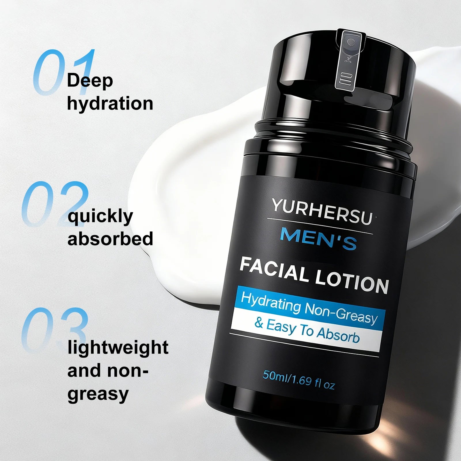 Men's Moisturizing Lotion Face & Body Hydration Daily Skin Care 50ml