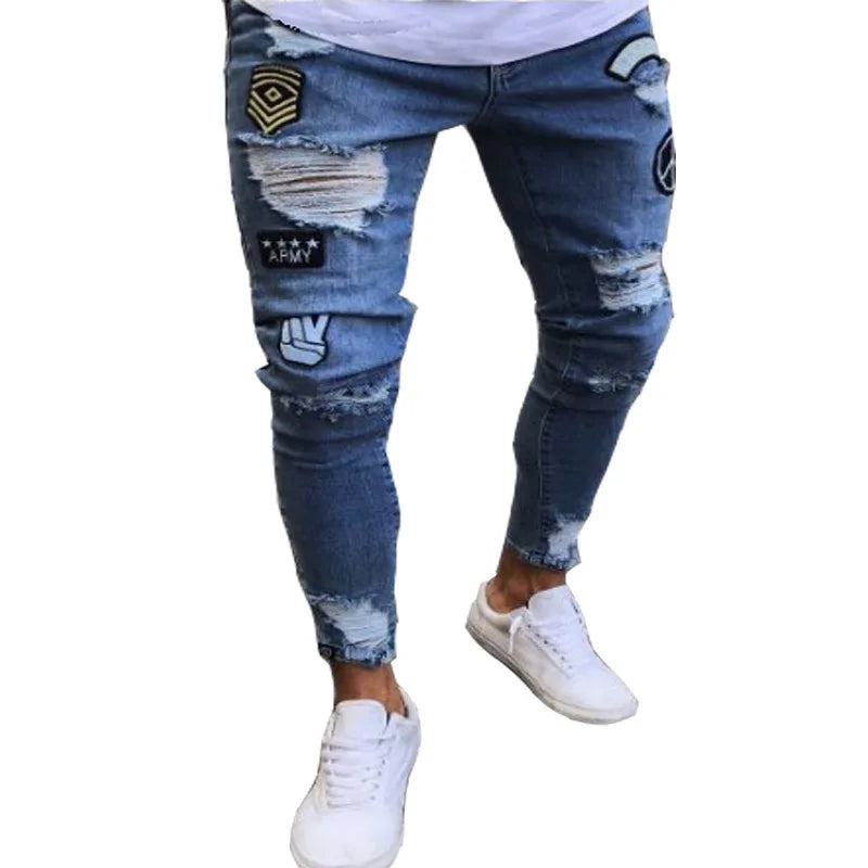 Men Pants Fashion Men Casual Pants Stretch Jeans Skinny Work Trousers Male Vintage Wash Plus Size Jean Slim Fit for Men Clothing