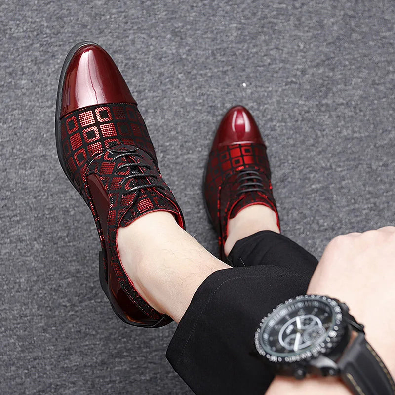 Men Formal Shoes High Heels Business Dress Shoes Male Oxfords Pointed Toe Formal Shoe for Man Luxury Wedding Party Leather Shoe