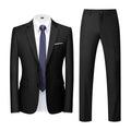 Men's Suit (Blazer+Pants) Fashion Business Casual Slim-fit Wedding Gentleman Solid Color Full Professional Interview Formal Suit