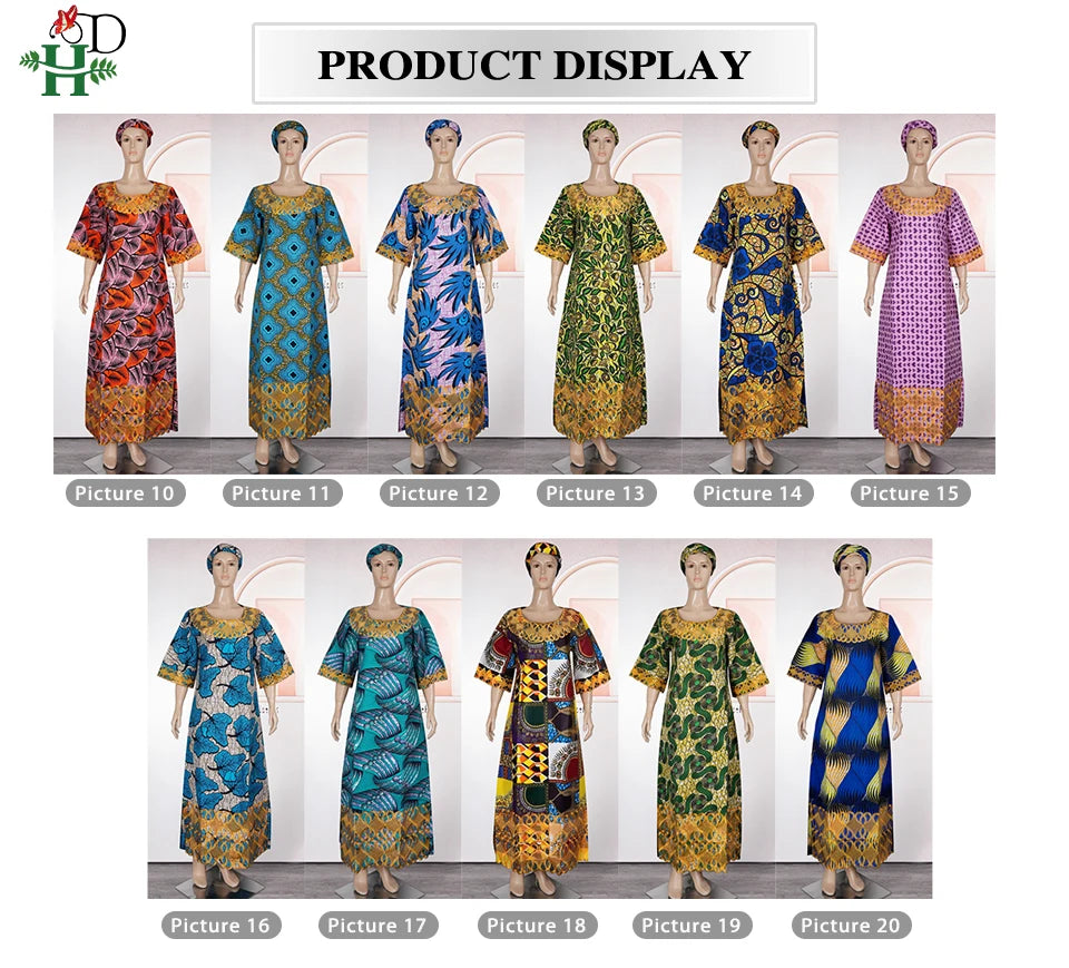 African Dresses For Women Traditional Clothing Embroidery Printed Outfits Bubu Gown Abayas Robe Kaftan Boubou Djellaba 2025 New