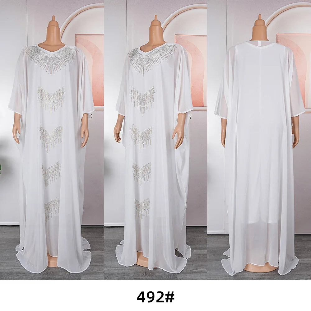 Abayas For Women Dubai Luxury Chiffon Boubou Muslim Fashion Dress Caftan Marocain Wedding Party Dresses Robe Djellaba Femme 2025