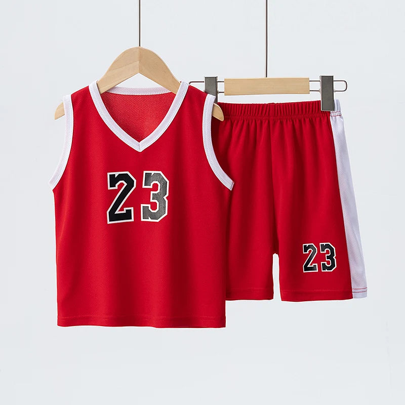 6/2 Pcs Children's Summer Quick-drying Exercise 23 Suit Boys Basketball Football Running Vest Joker Comfortable Shorts Students