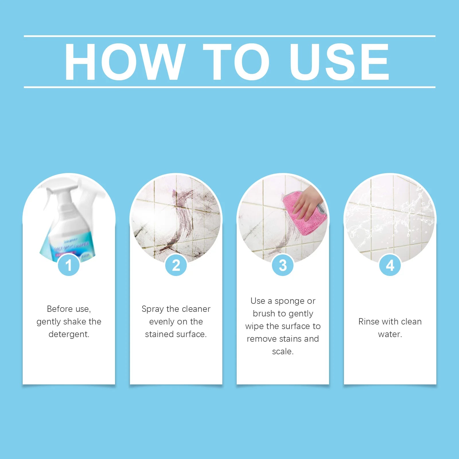 Bathrooms Cleaning Agent Strongly Removing Stubborn Stains Limescale Restore Shines No Residual Refresh Air Daily Shower Cleaner