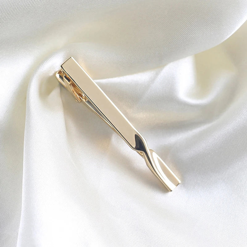 Fashion 1Pc Tie Clip for Men Copper Simple Bar Clasp Practical Mens Classic Tie Clips Clamp Pin Jewelry Necktie Wedding Gift