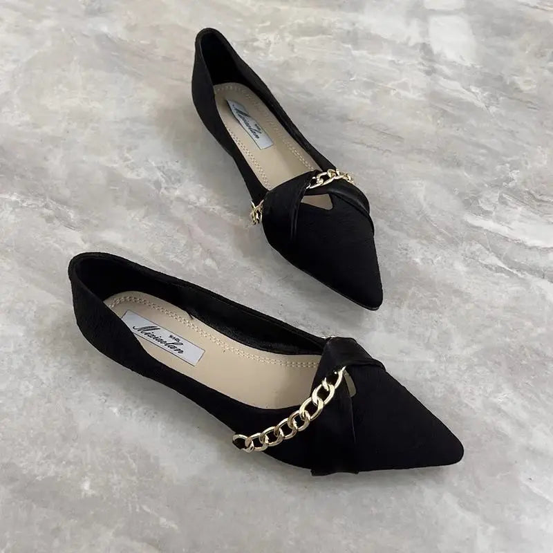 Women's Shoes Flats Office Pointed Toe Luxury Casual Shoes 2025 Flat Anti Slip Lightweight Women's Elegant Dress Banquet Shoes