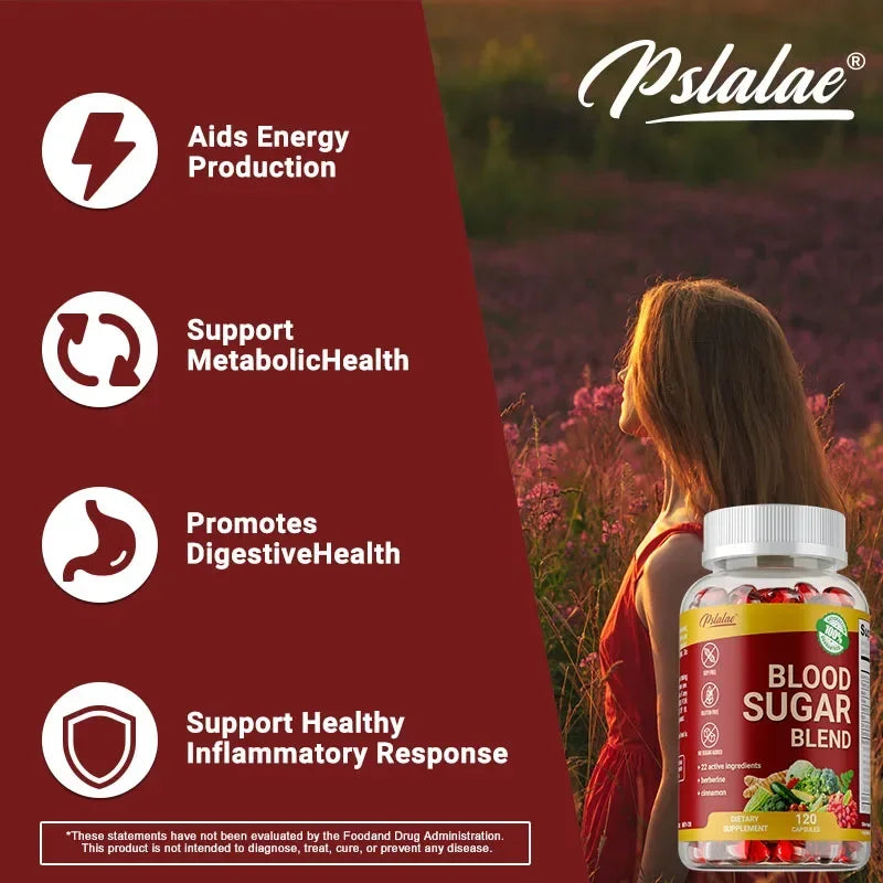 Blood Sugar Blend Capsules - Maintains Healthy Blood Sugar, Metabolic Health and Energy, Antioxidant - 120 Capsules ﻿