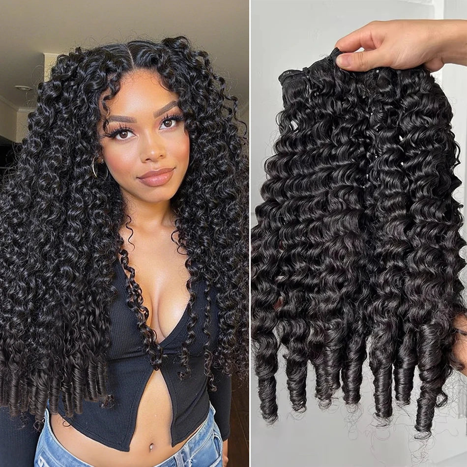 12A Burmese Curly Human Hair Bundles 100% Burmese Raw Human Hair Pixie Curls Raw Human Hair Extensions Unprocessed Human Hair