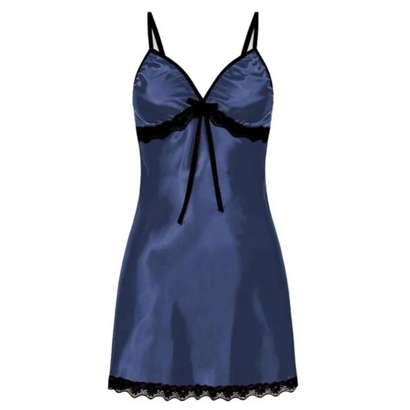 Sexy Perspective Fun Nightgown Women Sleepwear Lace Floral Nightie Lingerie Suspenders Nightdress Comfortable Robe Summer