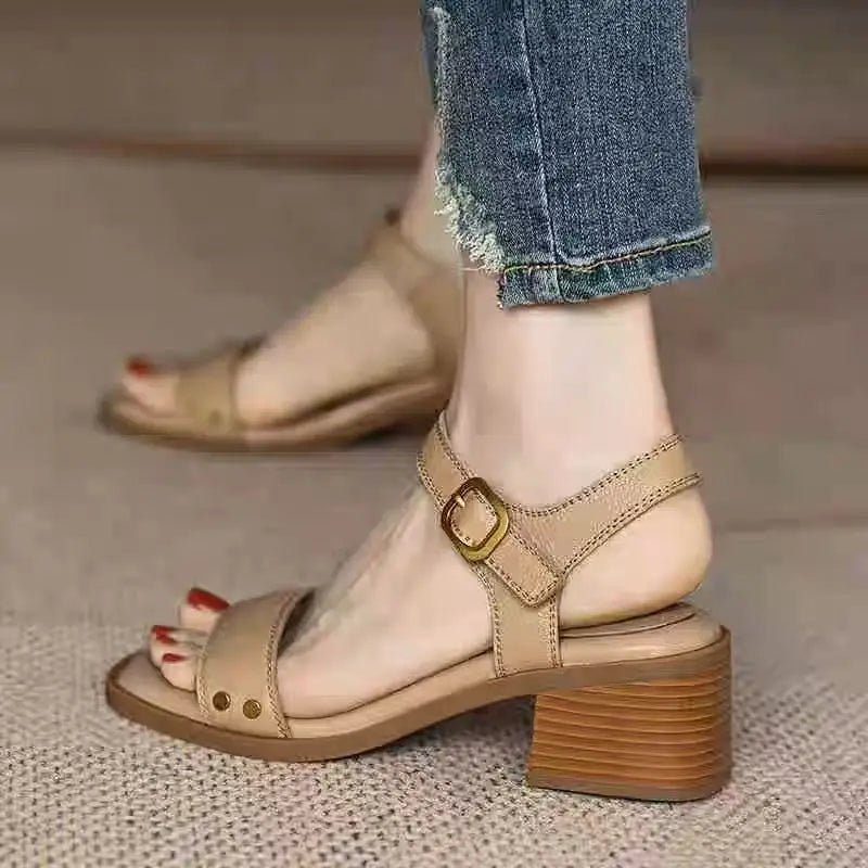 Women's Sandals Sexy High Heels Shoes for Woman Elegant Chunky Shoes New Pumps Party Flip Flops Dress Retro Mujer De Zapatos