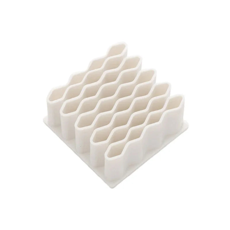 Silicone 32 Compartment Medicine Organizer Wave Design Spaced Vertical Storage Rack Desktop Ointment Organizer Storage Holder