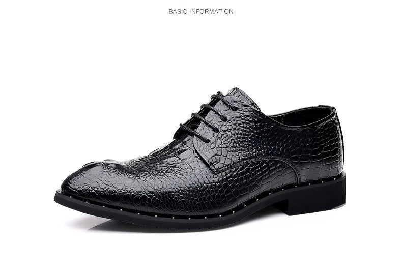 Men's Dress Shoes Business Formal Leather Lace Up All Season Comfortable Wedding Shoes Classic Business Casual Durable Footwear