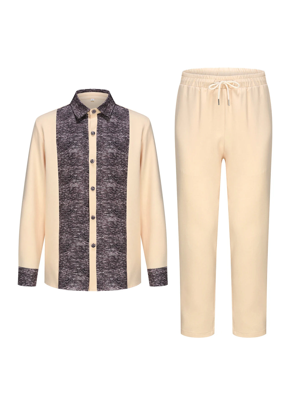 African traditional dress men's suit Long sleeve ethnic style printed patchwork shirt casual pants 2 piece holiday casual suit